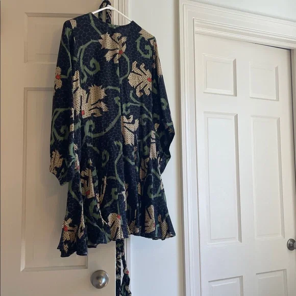 NWT RHODE Ella dress in black mosaic blossom, size L - Picture 4 of 6